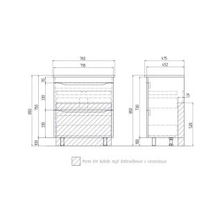 Тумба под раковину напольная Vigo Grani tn.GRI.OSK.75.2Y 75 см дуб золотой